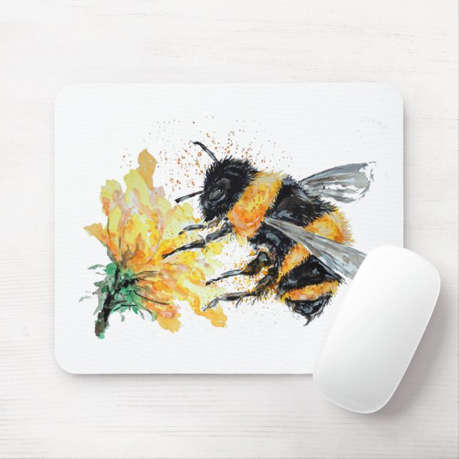 Tapis De Souris Big Honey Bee collecte du pollen (Avec souris)