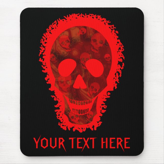 Tapis De Souris Big Skull Red  'Your Text' mousepad (Devant)