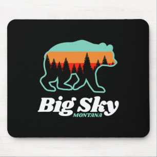 Tapis De Souris Big Sky Montana Ski Snowboard Ours