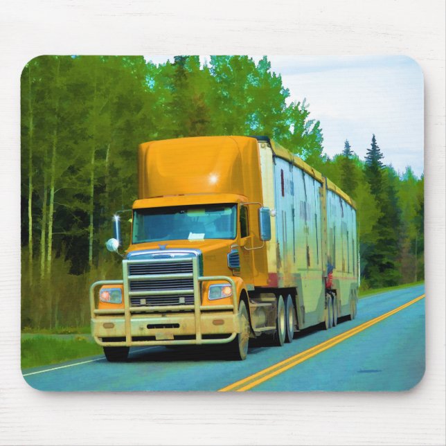 Tapis De Souris Big Truck and Highway Art pour les amateurs de cam (Devant)
