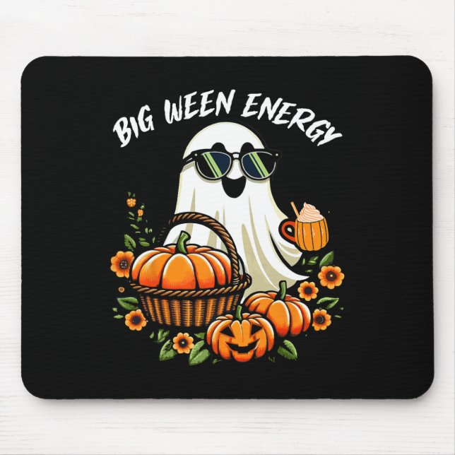Tapis De Souris Big Ween Energy Funny Ghost Drink Citrouille Spice (Devant)