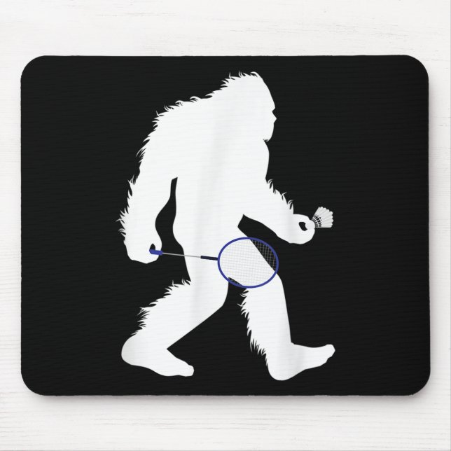 Tapis De Souris Bigfoot Badminton Player Sasquatch Shuttle (Devant)