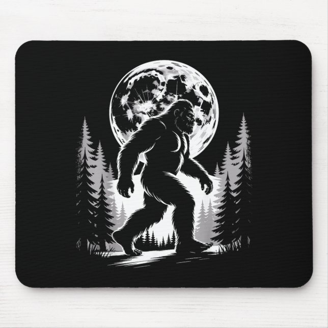 Tapis De Souris Bigfoot Clair de Lune Sasquatch Forêt Cryptide Ext (Devant)