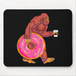 Tapis De Souris Bigfoot drôle marcher avec la grande beigne et le