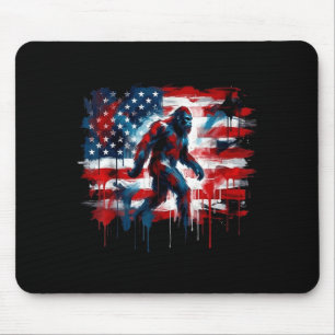 Tapis De Souris Bigfoot États-Unis drapeau américain sasquatch pat