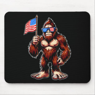 Tapis De Souris Bigfoot Feux d'artifice 4 juillet Hommes Sasquatch