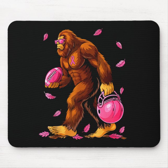 Tapis De Souris Bigfoot Football Nk Ribbon Breast Cancer Awareness (Devant)