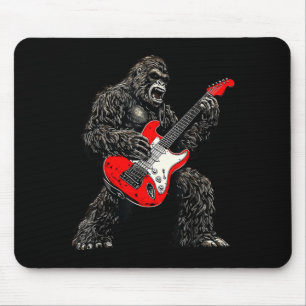 Tapis De Souris Bigfoot Jouant de la Guitare Amoureux de Rock Sasq
