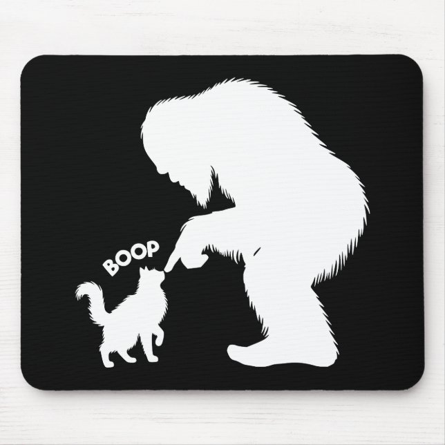 Tapis De Souris Bigfoot Joueuse Chat à Poils Longs Boop (Devant)