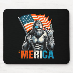 Tapis De Souris Bigfoot Merica Rock Usa Drapeau Américain 4 Juille