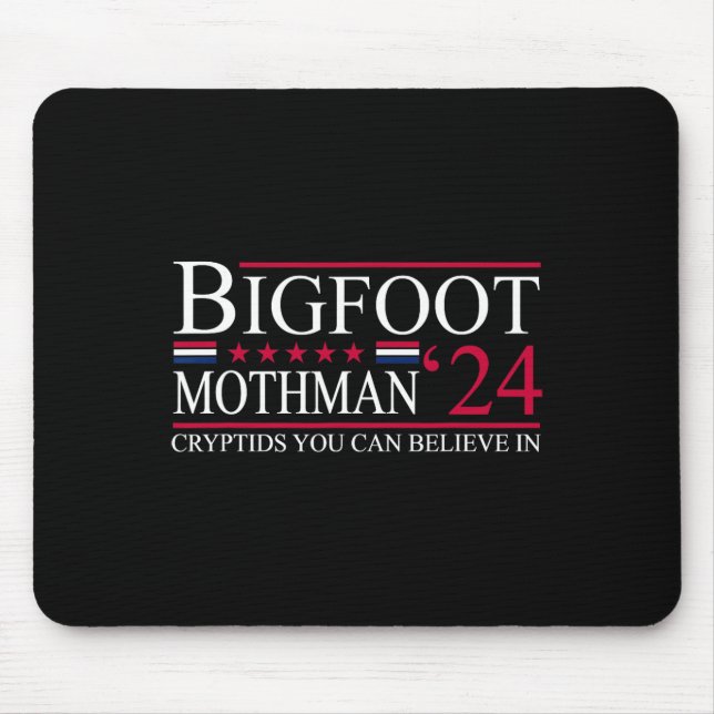 Tapis De Souris Bigfoot Mothman Élection présidentielle 2024 Vote  (Devant)