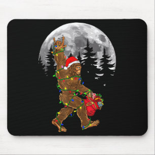 Tapis De Souris Bigfoot Père Noël Feux d'arbre de Noël Funky Noël