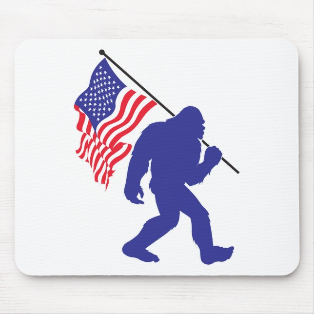 Tapis De Souris Bigfoot porte le drapeau américain (Devant)
