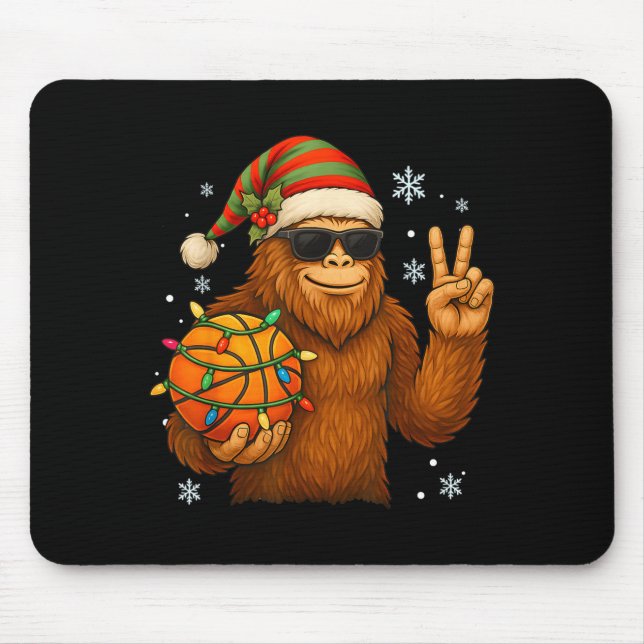 Tapis De Souris Bigfoot Santa Basketball Christmas  (Devant)