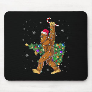 Tapis De Souris Bigfoot sapin de Noël éclaire les amateurs de sasq