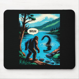 Tapis De Souris Bigfoot Sasquatch Monstre du Loch Ness Introverti