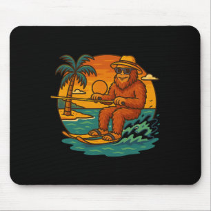 Tapis De Souris Bigfoot Ski Nautique Graphique de Plage de Coucher