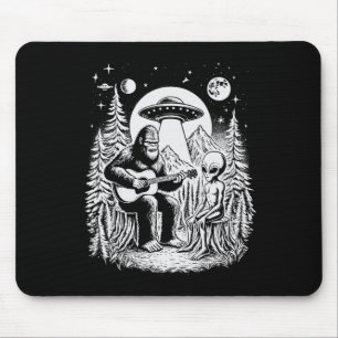 Tapis De Souris Bigfoot Ufo Alien autour du feu de camp Nature Ran