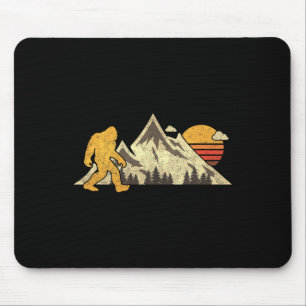 Tapis De Souris Bigfoot Vintage Montagne Soleil Sasquatch Camping