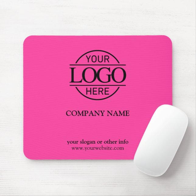 Tapis De Souris Bight Pink Modern Custom Company Business Logo (Avec souris)