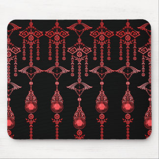 TAPIS DE SOURIS BIJOUX DE CASTELLINA : ROUGE FLEURI GOTH