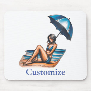 Tapis De Souris Bikini Girl Beach Napping Thunder_Cove