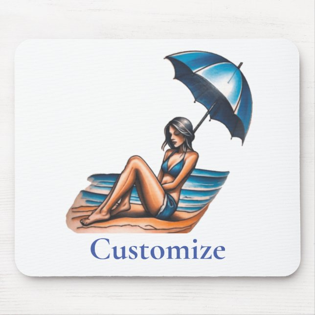 Tapis De Souris Bikini Girl Beach Napping Thunder_Cove (Devant)