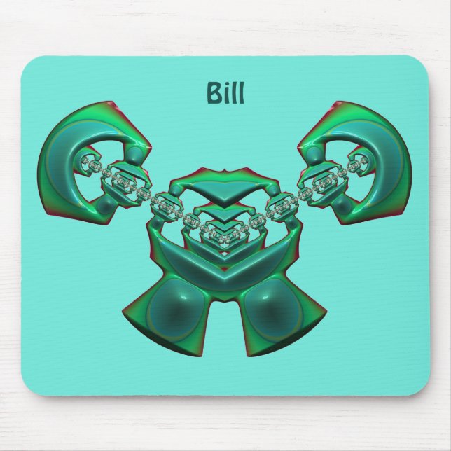 Tapis De Souris BILL~ vert multiple ~ BIZARRE fractal ~ (Devant)
