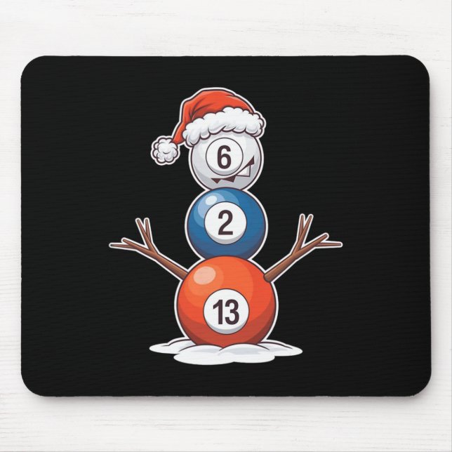 Tapis De Souris Billard Noël Snowman Avec Table De Billard (Devant)