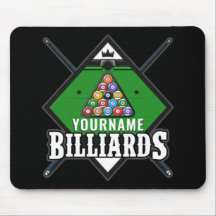 Tapis De Souris Billard personnalisé NOM Cue Rack Pool Room