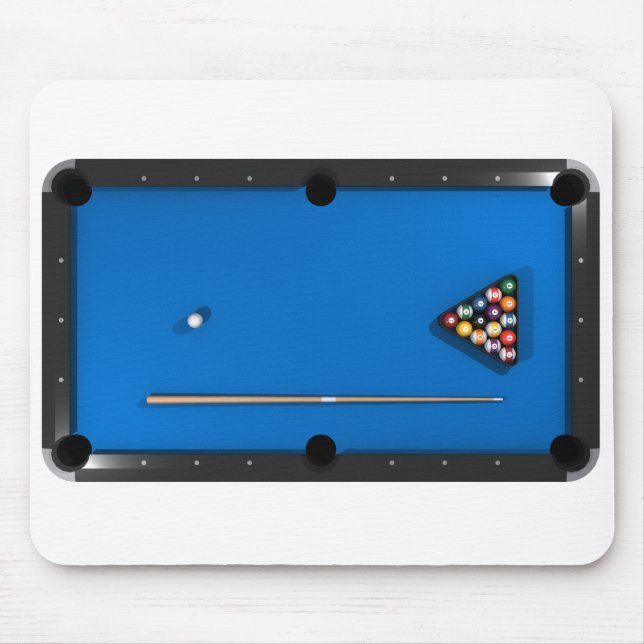 Tapis De Souris Billard / Table de billard : Bleu Felt : (Devant)