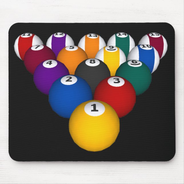 Tapis De Souris Billards/boules de piscine - Mousepad fait sur (Devant)