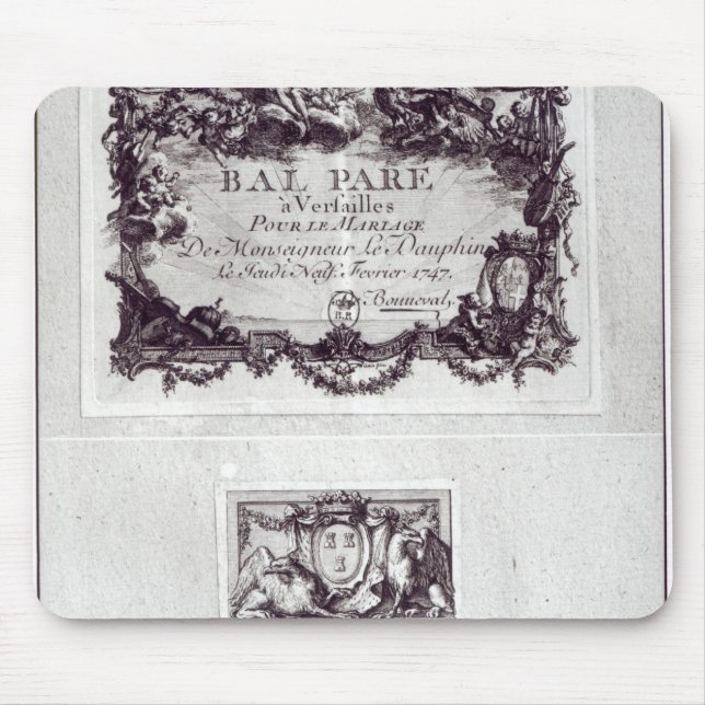 Tapis De Souris Billet d'entrée pour la boule à Versailles (Devant)