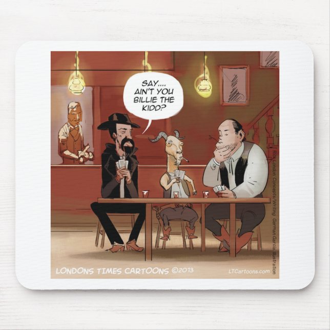 Tapis De Souris Billy The Kid ? Dessin Animé de Chèvre Drôle (Devant)