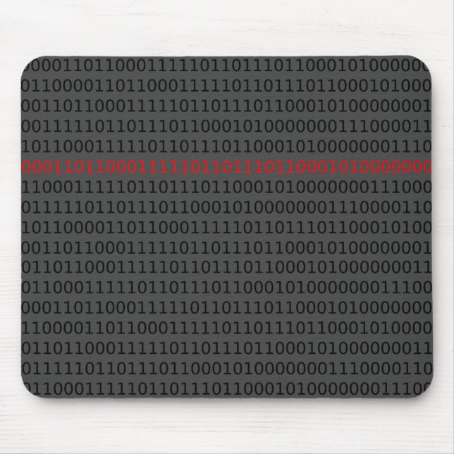 Tapis De Souris Binary Computer Code Programmeur Enseignant 0 et 1 (Devant)