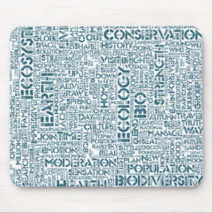 Tapis De Souris Bio Nuage de Mots Texte Motif Biodiversité