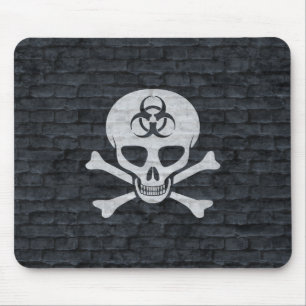 Tapis De Souris Biohazard Skull w/ Gray Brick
