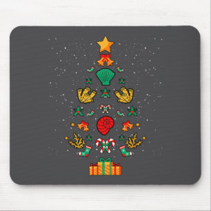 Tapis De Souris Biologiste marin Biologie Coquillages Coraux Noël