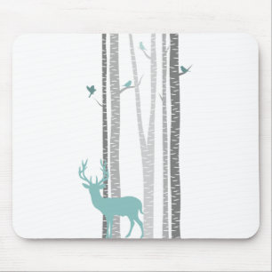 Tapis De Souris Birch Trees with Deer