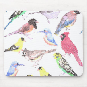 Tapis De Souris Birds of America- pets and wild birds mosaic
