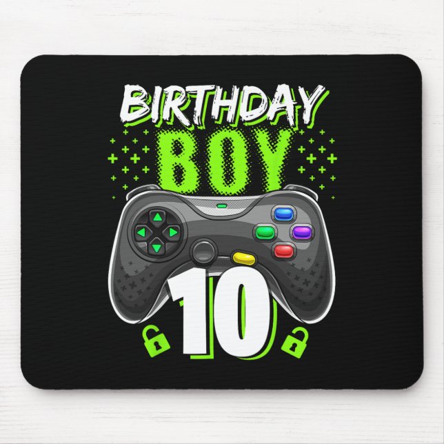 Tapis De Souris Birthday Boy 10 Video Game Controller 10e B (Devant)
