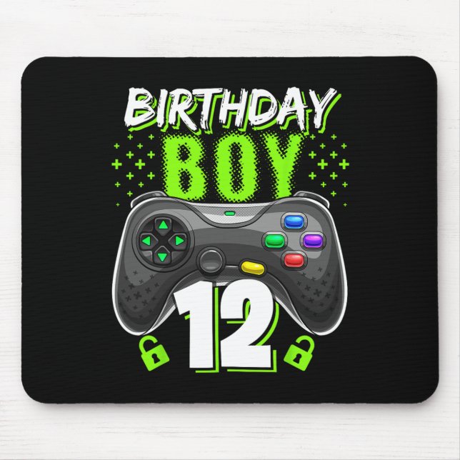 Tapis De Souris Birthday Boy 12 Video Game Controller 12e B (Devant)
