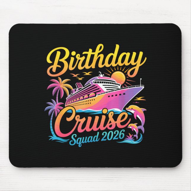 Tapis De Souris Birthday Cruise Squad 2026 Vacation Summer Trip Fa (Devant)