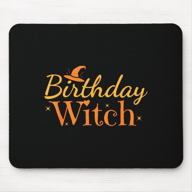 Tapis De Souris Birthday Witch Funny Halloween Shirt  (Devant)
