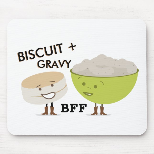 Tapis De Souris Biscuit + Sauce au jus BFF Mousepad drôle (Devant)