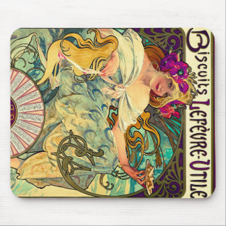 Tapis De Souris Biscuits Lefevre-Utile par Alphonse Mucha (1896)