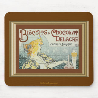 Tapis De Souris Biscuits vintages Delacre au chocolat et Mousepad