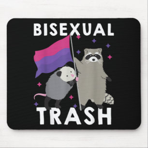 Tapis De Souris Bisexual Trash Gay pride Rainbow LGBT Raccoon