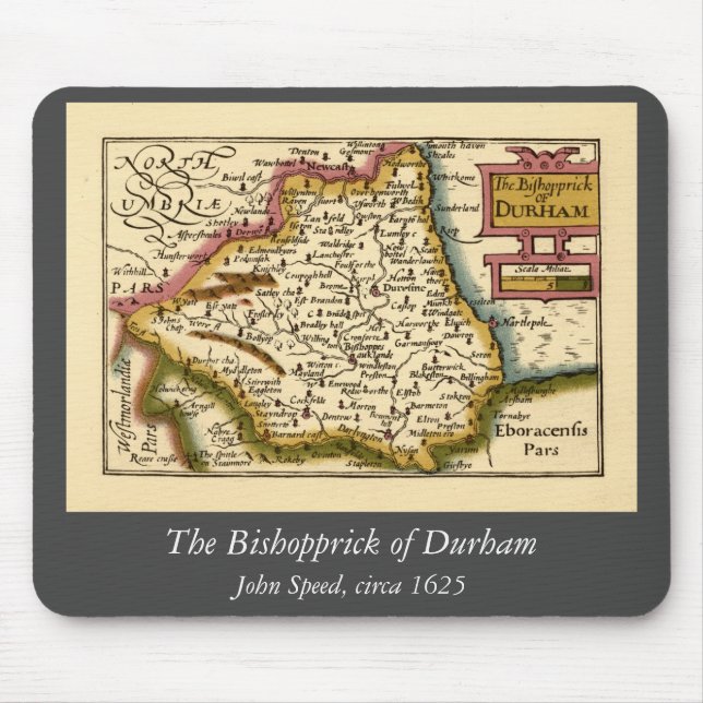 Tapis De Souris Bishopprick du comté de Durham Angleterre Ancienne (Devant)
