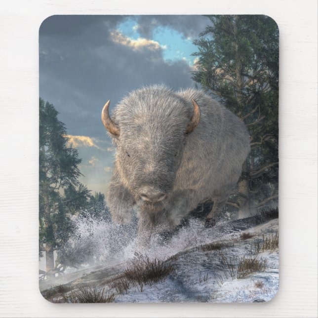 Tapis De Souris Bison blanc (Devant)